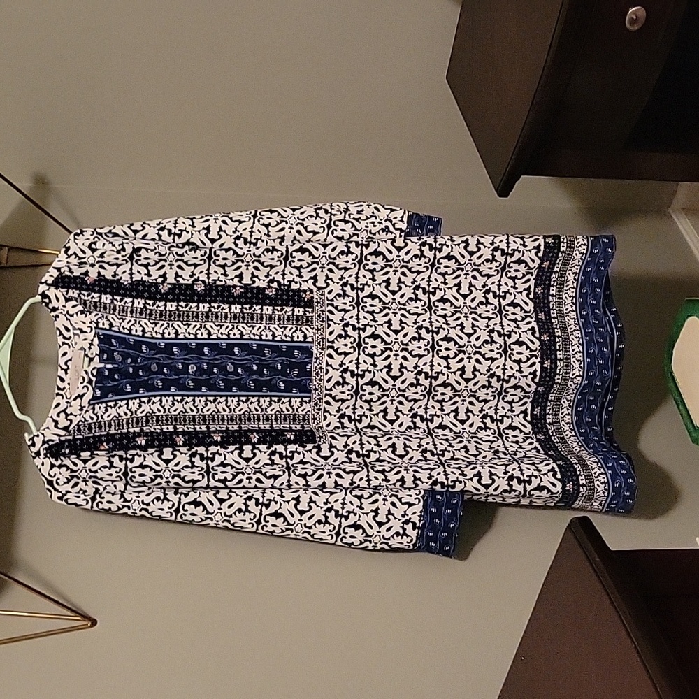 LOFT Petite Large Printed Shirt Dress